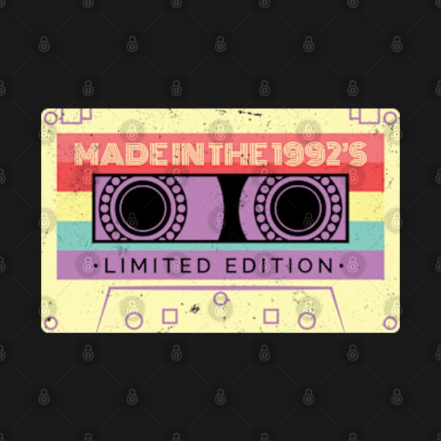 Retro Cassette Tape Made in The 1992's Birthday by JaiStore