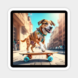 Dog on a Skateboard Magnet