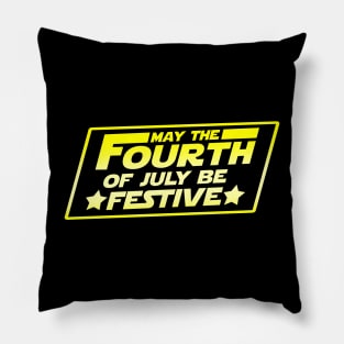 May The 4th Of July Independence Day Slogan Pillow