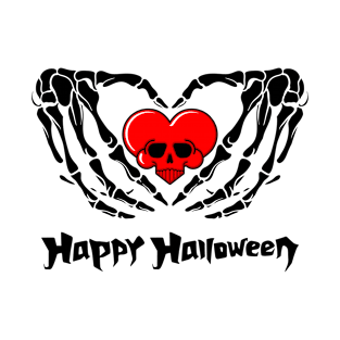 Skeleton Heart Halloween T-Shirt