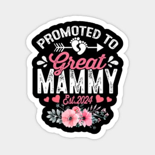 Promoted To Great Mammy EST 2024 Floral Magnet