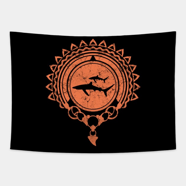 Blue Shark Tapestry by NicGrayTees