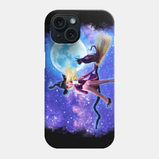 A Witch, coffee, and her cat Phone Case