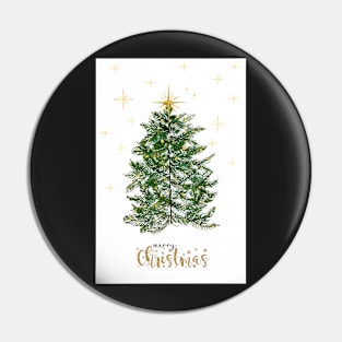 Christmas Tree Postcard Pin