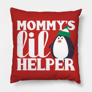 Mommy's Lil' Littler Helper Penguin Christmas Design Pillow