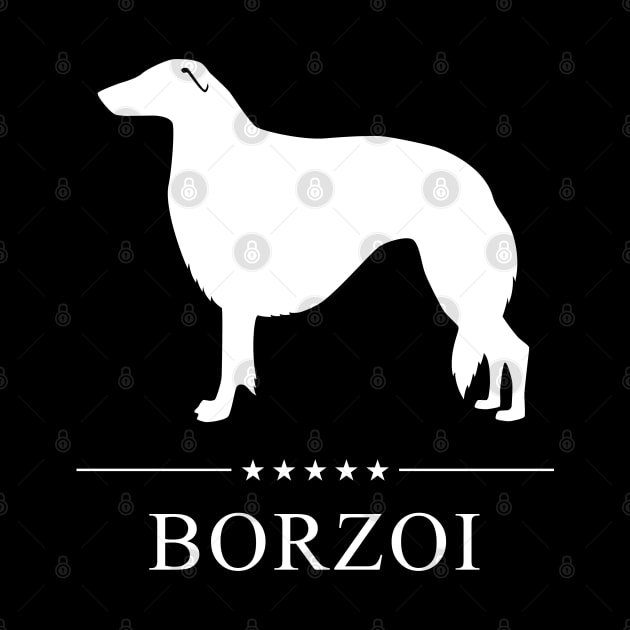 Borzoi Dog White Silhouette by millersye