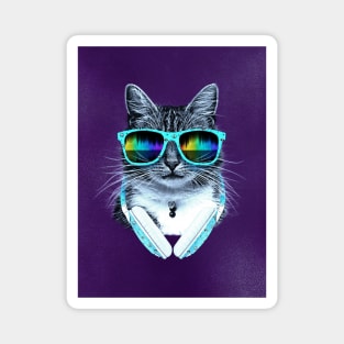 Cool cat wearing stylish glasses Magnet