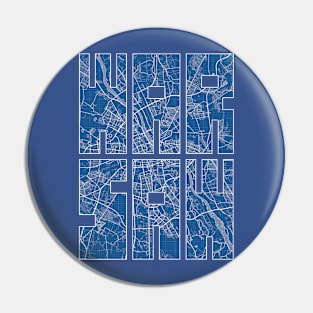 Warsaw, Poland City Map Typography - Blueprint Pin