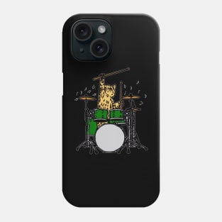 Drummer Cat Music Lover Musician Playing Drums Phone Case