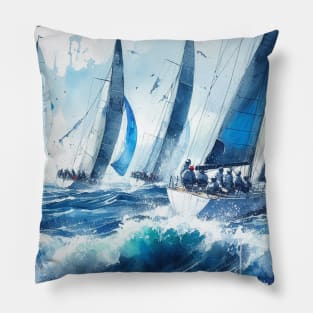 Abstract looking illustration of a sailboat Pillow