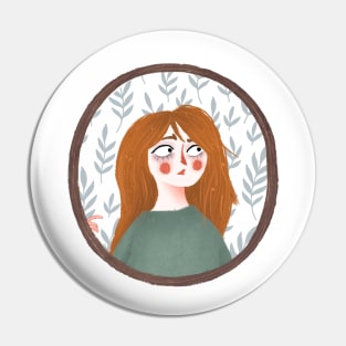 Girl portrait Pin