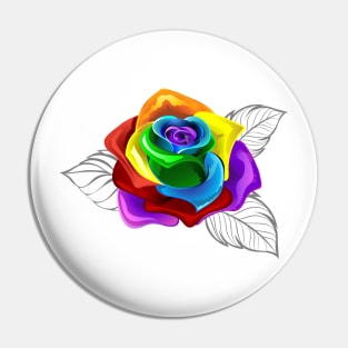Rainbow rose bud ( Rainbow roses ) Pin