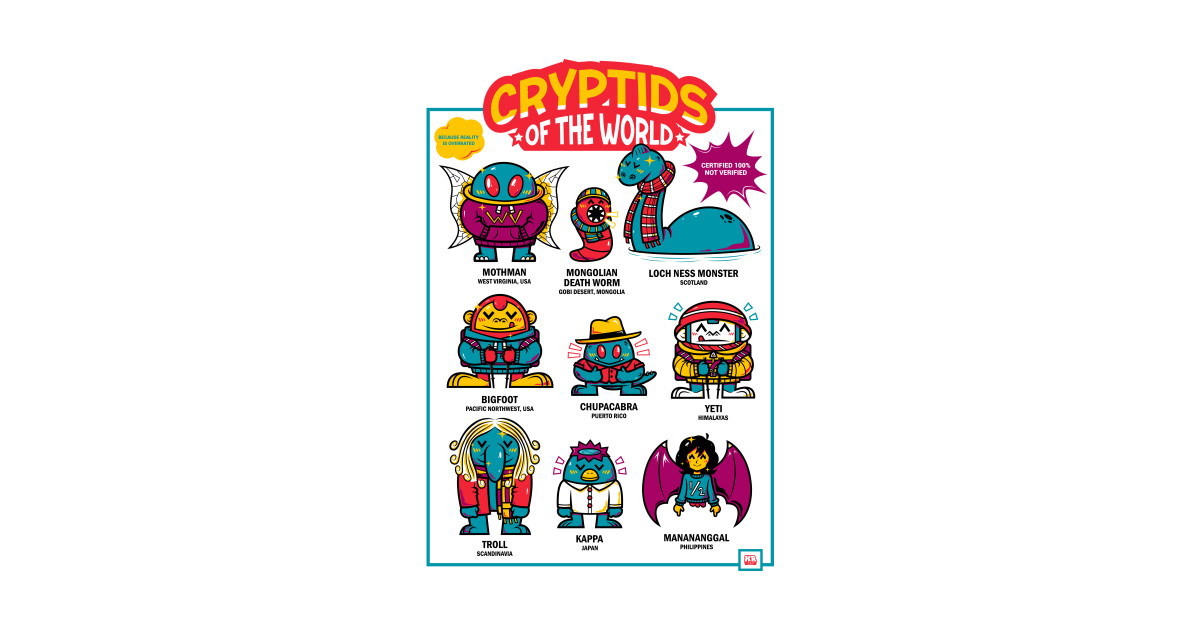 Cryptids of the World - Cryptids - T-Shirt | TeePublic
