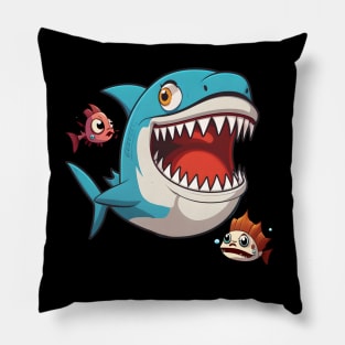 Shark funny - Cute Graphic Pillow