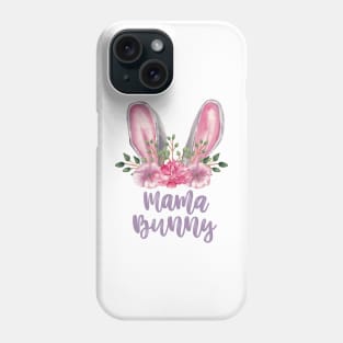 Mama Bunny Watercolor Bunny Ears with Pink and Purple Phone Case