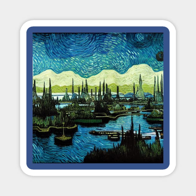 Starry Night in Kashyyyk Magnet by Grassroots Green