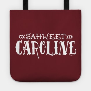 Sahweet Caroline White Tattoo Font Tote