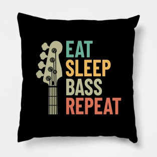 Eat Sleep Bass Repeat Bass Guitar Headstock Pillow