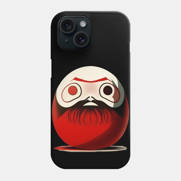 Daruma No. 1: The Japanese Doll For Good Fortune on a Dark Background Phone Case by Puff Sumo