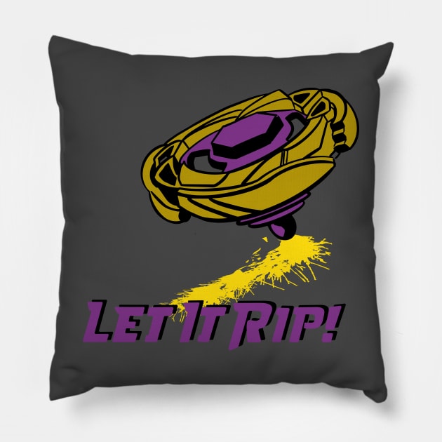 beyblade purple/gold Pillow by Lins-penseeltje