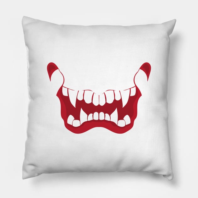 Cartoon Mouth Face Mask Halloween gift Pillow by mo designs 95