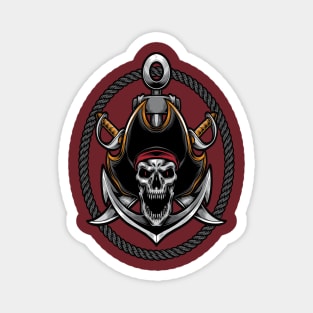 Screaming Skull Pirate Magnet