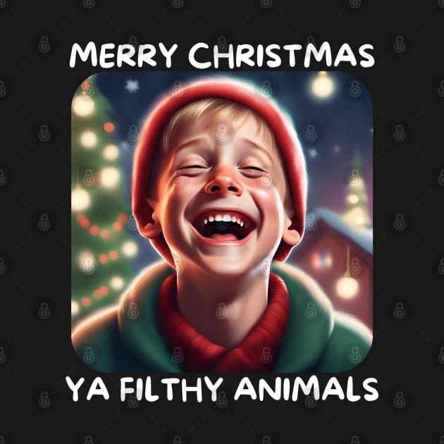 Funny Christmas Home Alone Filthy Animals by TeesForThee