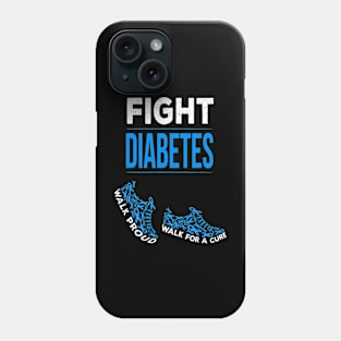 Fight Diabetes Walk for a Cure Awareness Ribbon T1D Type 1 Phone Case