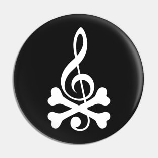 Treble Clef And Crossbones Pin