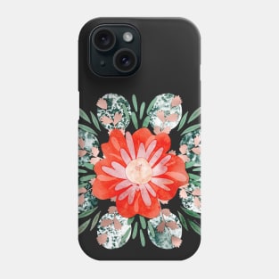 Desert Cactus Flower Moons Mandala Negative Painting Phone Case