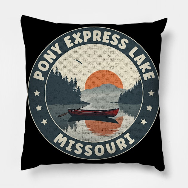 Pony Express Lake Missouri Sunset Pillow by turtlestart