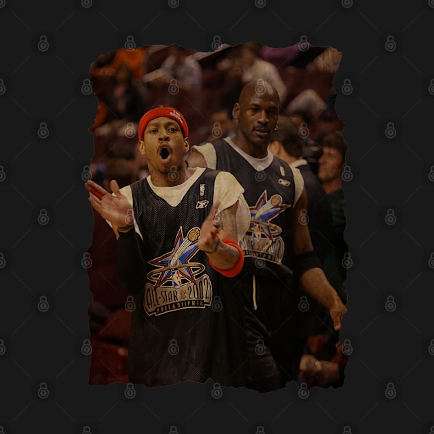 Allen Iverson and Michael Jordan, in NBA All-Star Practice by CAH BLUSUKAN