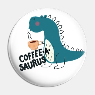 Coffee-a-saurus T_Rex Dinosaur Pin