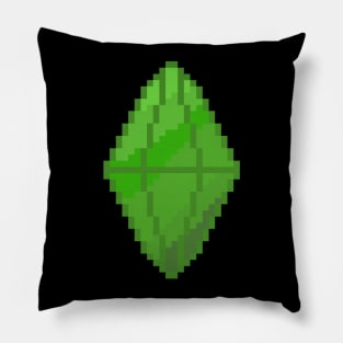 Sims Plumbob Green Pixel Art Pillow