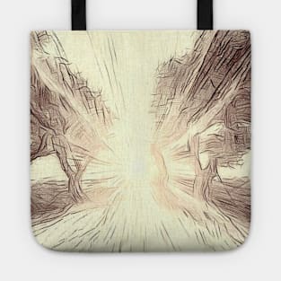 Radiant Dawn Forest Sketch Tote