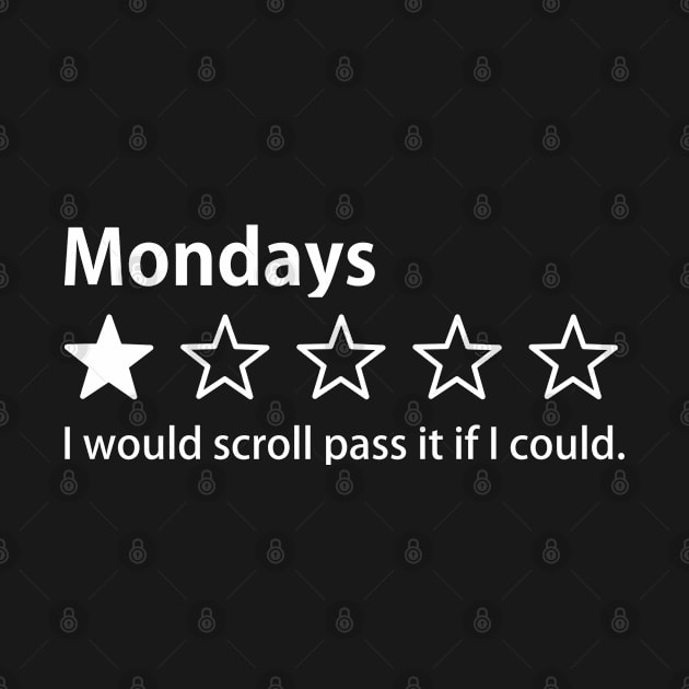 I Hate Mondays, One Star Rating, I would scroll pass it if I could by Jahmar Anderson