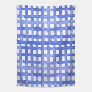 Watercolor grid - periwinkle Tapestry