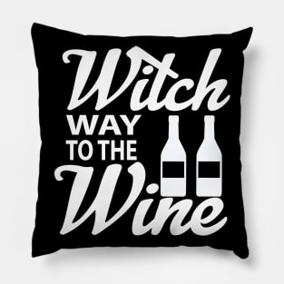 Witch Way To The Wine tee design birthday gift graphic Pillow