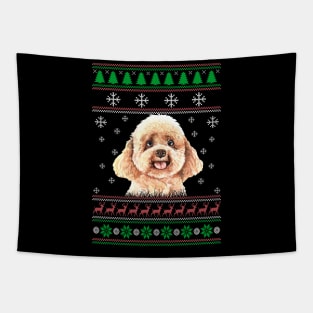 Poodle Ugly Christmas Sweater Funny Dog Lover Owner Gifts Tapestry