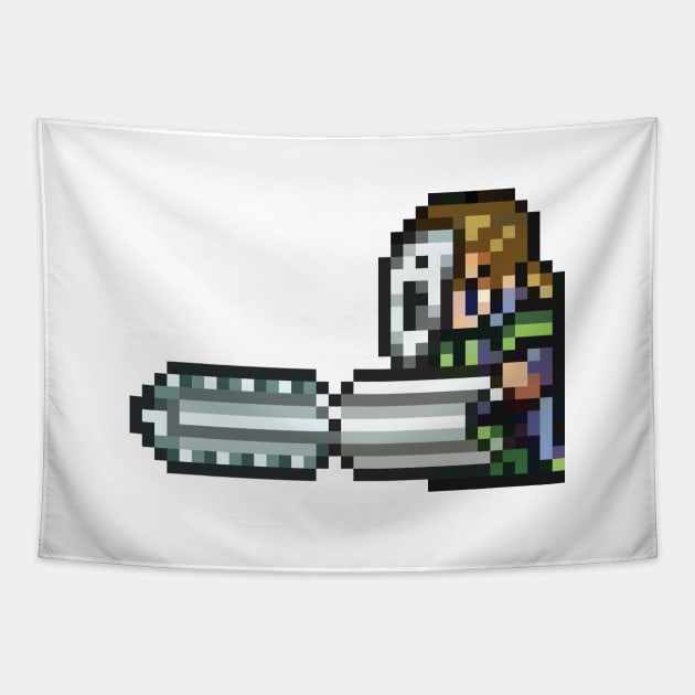 Final Fantasy Edgar The Machinist Chainsaw Tapestry by inotyler