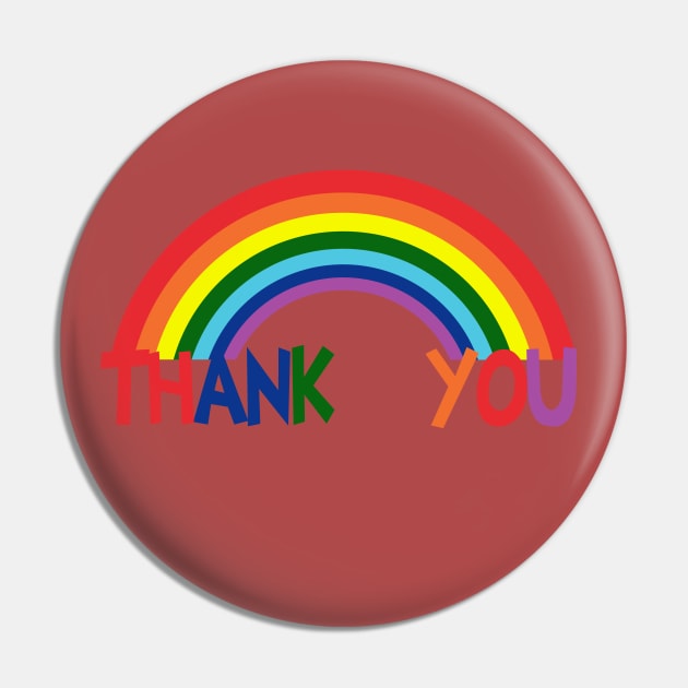 Thank You Rainbow Support Pin by HumanTees