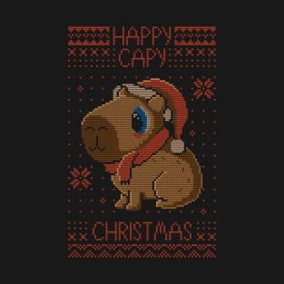 Happy Capy Christmas - Cute capybara T-Shirt