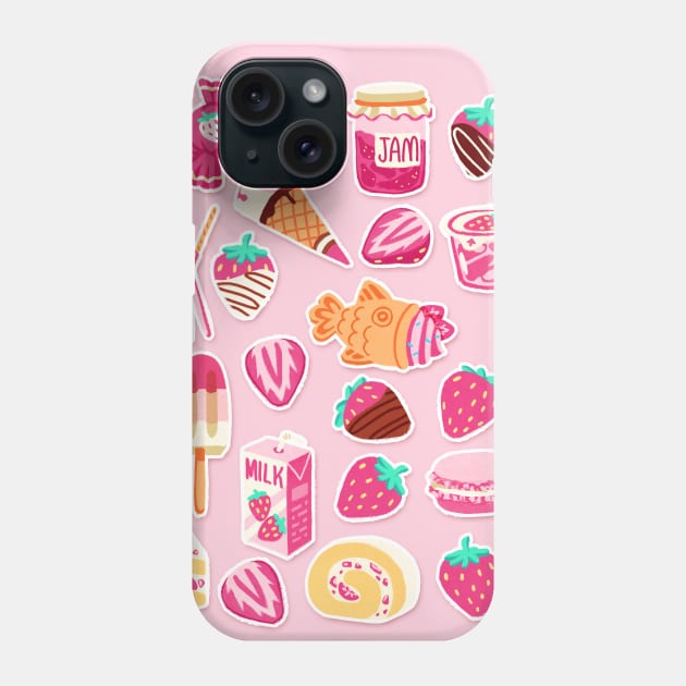 Strawberry everything Phone Case by densukii