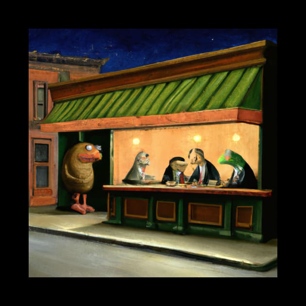 Nighthawks with Muppets by valsevent