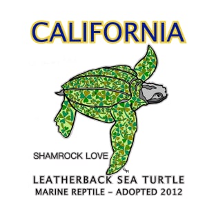 California - Leatherback Sea Turtle - Shamrock Love T-Shirt