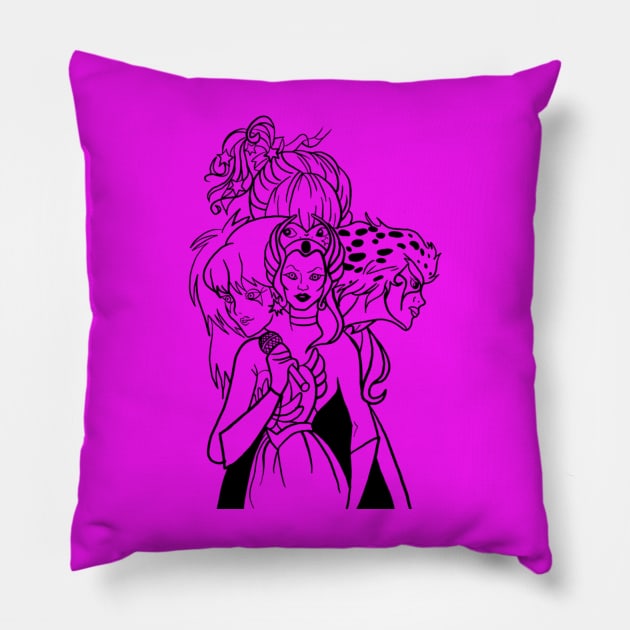 80sGirl outline Pillow by Bhrnt
