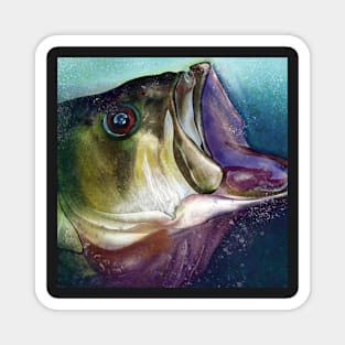 Largemouth Bass Head Painting Magnet