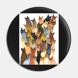 Many Whimsical Cats Pin