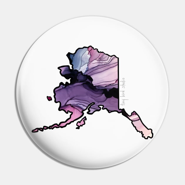 Pink Alaska Pin by Tiny Bird Studio