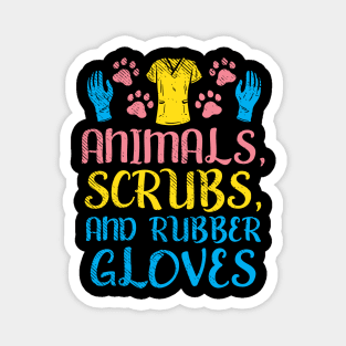 Animals Scrubs And Rubber Gloves Magnet